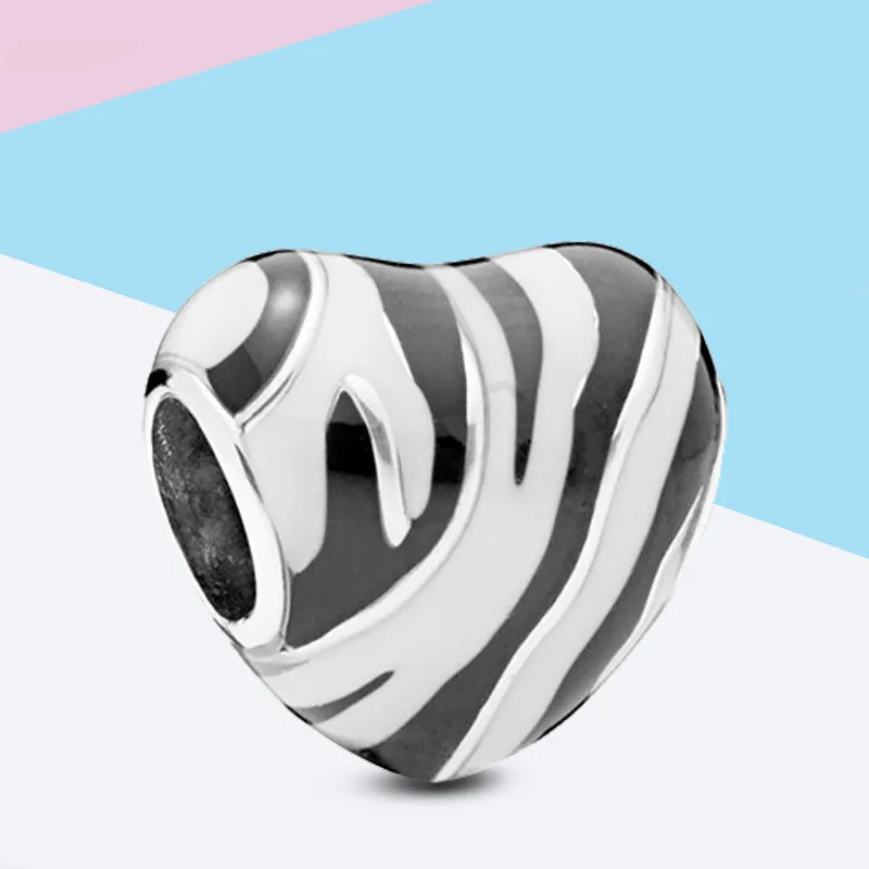 CodeMonkey Authentic 925 Sterling Silver Zebra Striped Beads Fit Original Design Bracelet DIY Jewelry Making CMC014 | Украшения и