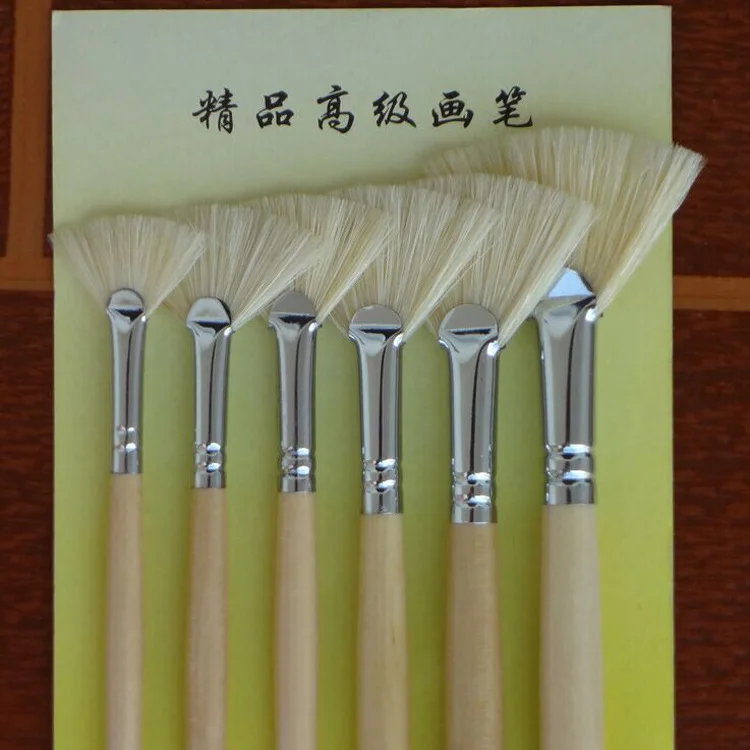 6 комплектов кистей для масляной живописи с белым стержнем |