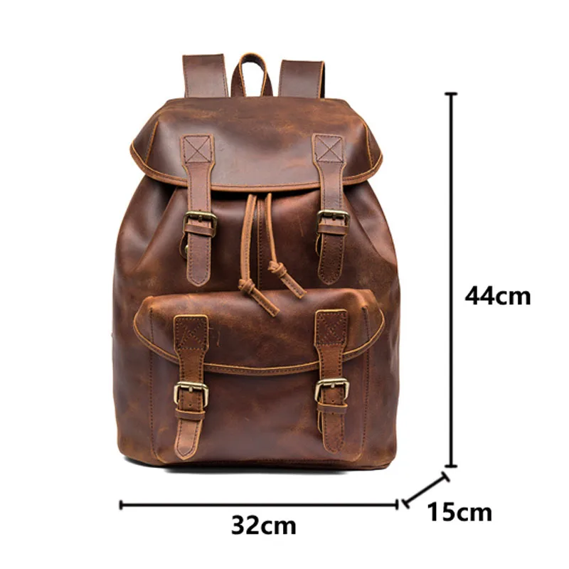 Винтажный рюкзак женский из натуральной кожи для путешествий Mochila школьные