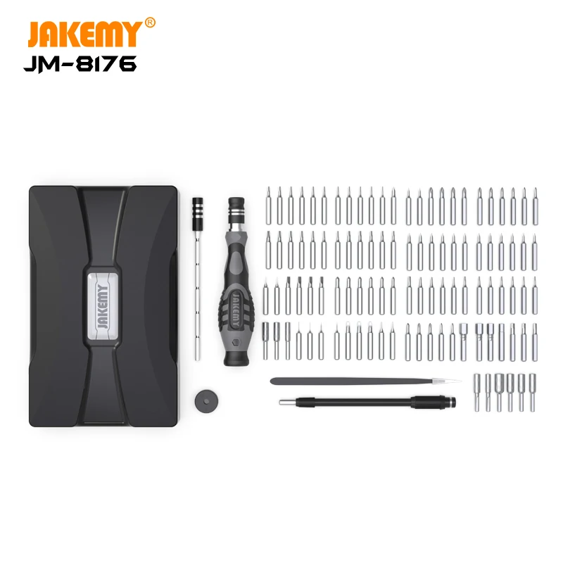 Набор прецизионных отверток JAKEMY JM-8176 106 в 1, звездообразный ключ с шестигранным шлицем, инструмент для ремонта с крестообразными битами, отве...