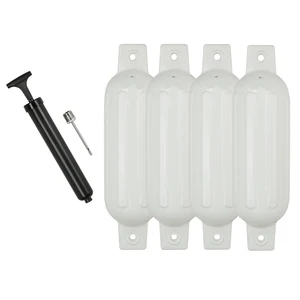 4 шт. ребристые Крылья лодки Виниловые надувные бамперы морской щиток для причала Защита белый 5,5 