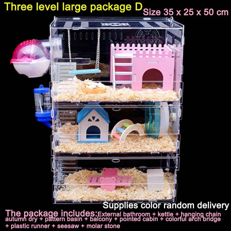 Многослойная клетка для хомяка прозрачный акриловый дом с хомяком аксессуары