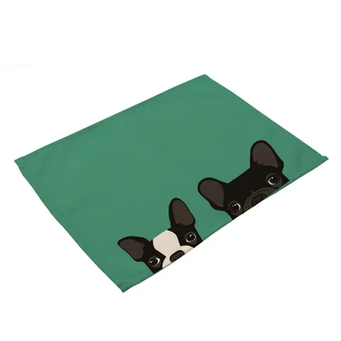 

Placemats For Dining Table, Cute Dog Linen Table Mat, Heat Resistant Baking Pad Set Of 6, Kitchen Accessories 30x40