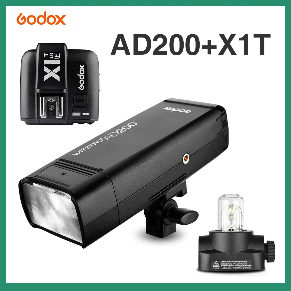 Карманный светильник-вспышка GODOX AD200 ttl 2 4G HSS 1/8000s с двойной головкой 200Ws литиевой