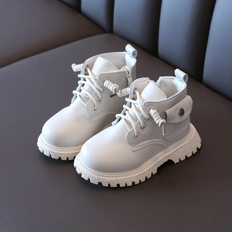 

CAPSELLA KIDS Martin Boots 1-3-6 Years Children Martin Boots for Girls Boys Fashion Sneakers Soft Leather Autumn Winter Shoes