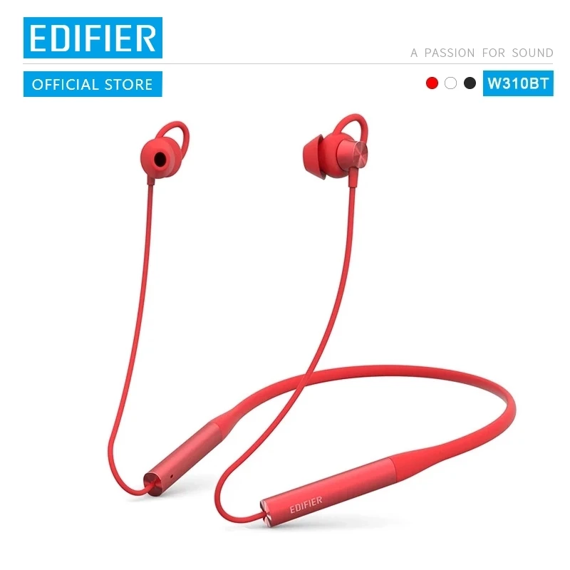 

EDIFIER W310BT earphone Bluetooth V4.2 up to 8.5 hours playback IPX5 Waterproof magnetic earpieces incoming call vibration