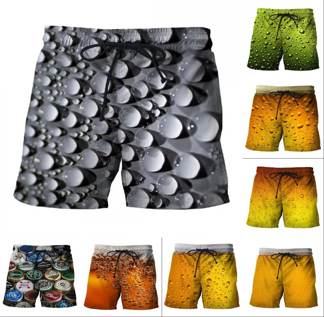 2021 новые летние Для мужчин пляжные штаны для плавания тренировочные пива шорты 3D