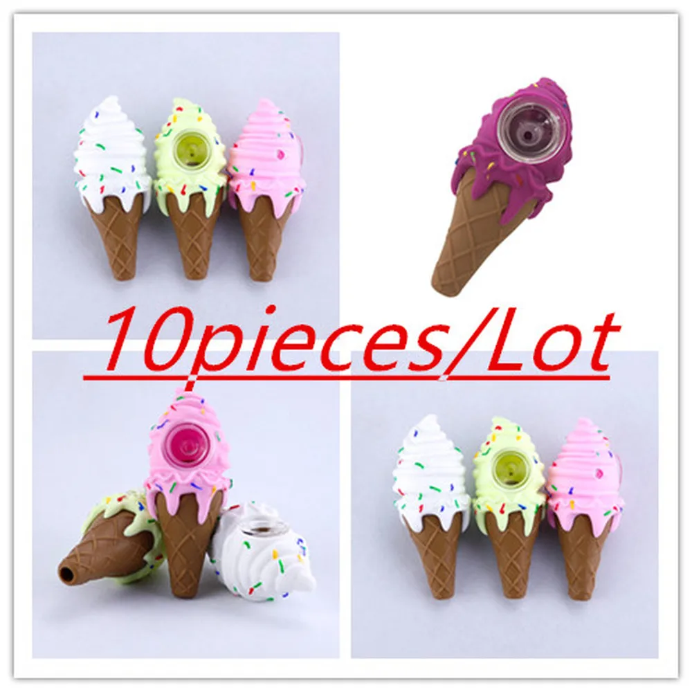 10 шт. силиконовых кейсов smoki трубы Мороженое креативная забавная силиконовая