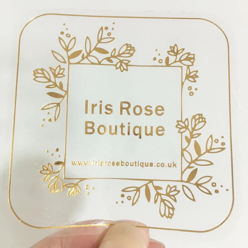 Золотые фольгированные наклейки 100 шт./лот индивидуальные деловые логотипы