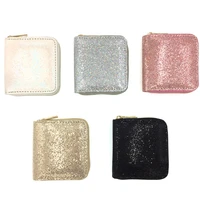 fashion glitter womens coin wallets female small sequin zipper purses clutch money bag short credit id card holders for girls