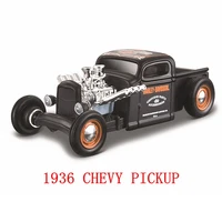 maisto 164 1936 chevy pickup harley modified die cast model alloy super toy car model mini series gift collection