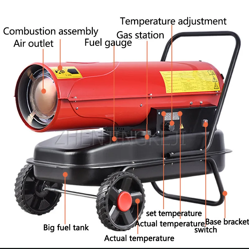 

30KW Greenhouse Warm Up Brood Air Heater Industry Workshop Decoration Drying Diesel Fuel Thermal Power Farm Heater Equipment