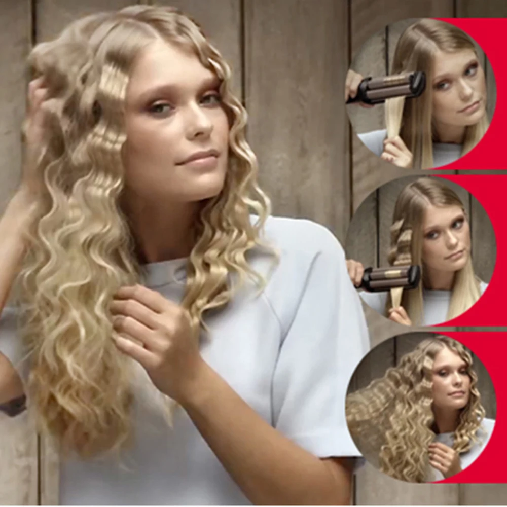 Щипцы для завивки волос керамические щипцы 3 Бочки быстрый нагрев инструменты