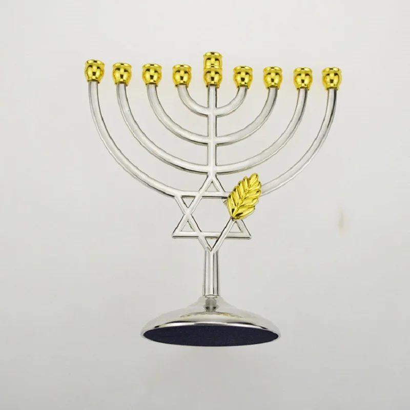 Подсвечник Звезда Давида из металлического сплава с 9 ветвями | Дом и сад
