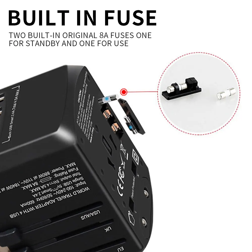 Универсальный адаптер питания для путешествий по всему миру Международный с