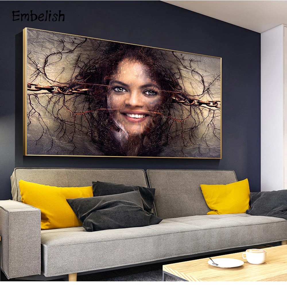 

Embelish 1 Pieces Abstract Woman Face HD Print On Canvas Oil Paintings For Living Room Home Decor Wall Framed Pictures Artworks