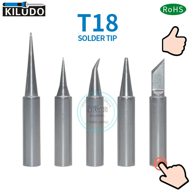 Kiludo 5 шт. T18-BL I BRO2 B K серии паяльник для hakko FX-888/888D железный наконечник FX-8801/8802/8803