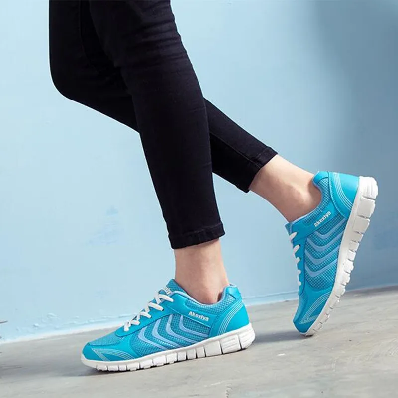 Дышащая сетчатая женская обувь повседневная мягкая на плоской подошве | Обувь