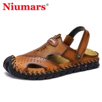 summer sandals men leather classic roman breathable sandals slipper outdoor sneaker beach rubber flip flops trekking sandals