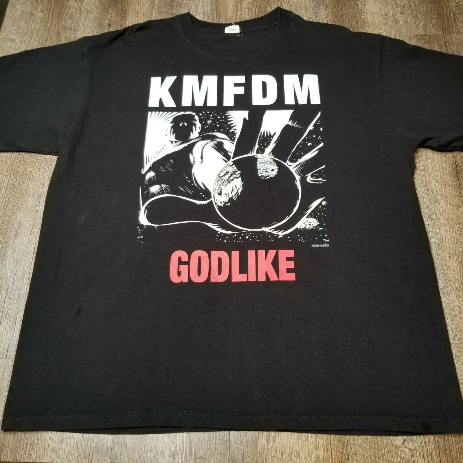 Футболка XL KMFDM черная тяжелая металлическая блестящая управляющая вашей душой