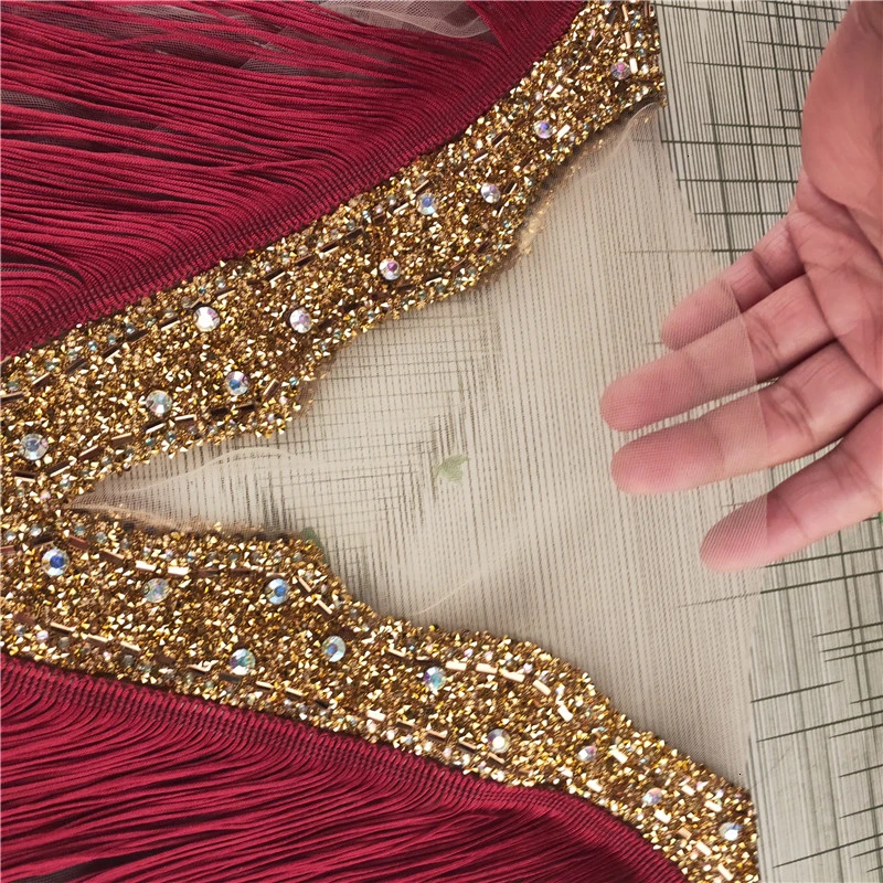 1 шт./лот зеленое ожерелье с глубоким V-образным вырезом и бахромой украшенное