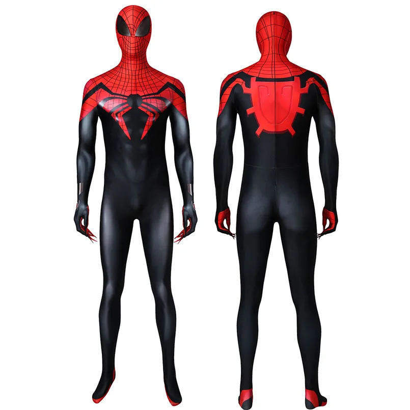 

Adult Superhero Superior Spider #1 Peter Parker Jumpsuit Cosplay Costume Halloween Masquerade Party Bodysuit