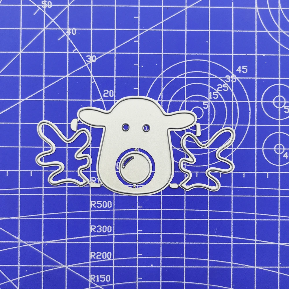 Christmas Cute Deer Craft Metal Cutting Frame Templates Scrapbooking Embossing Paper Cards Photo Album Stencils Dies | Дом и сад