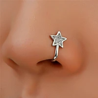 vagzeb 1piece nose piercing body jewelry cz nose hoop nostril nose ring tiny star helix cartilage tragus ring