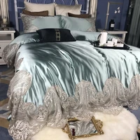 brand new luxury french 600tc silk cotton lace bedding sets europe royal palace egyptian cotton duvet cover flat sheet bedspread