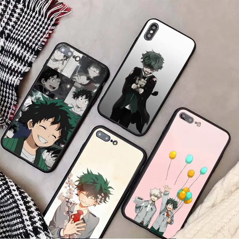 

My Hero Academia deku bakugou Boku Phone Case Tempered glass For iphone 6 7 8 plus X XS XR 11 12 13 PRO MAX mini