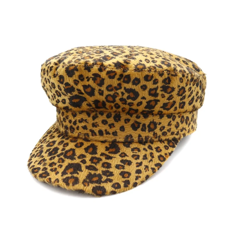 Модный Леопардовый женский берет корейской версии с плоским верхом