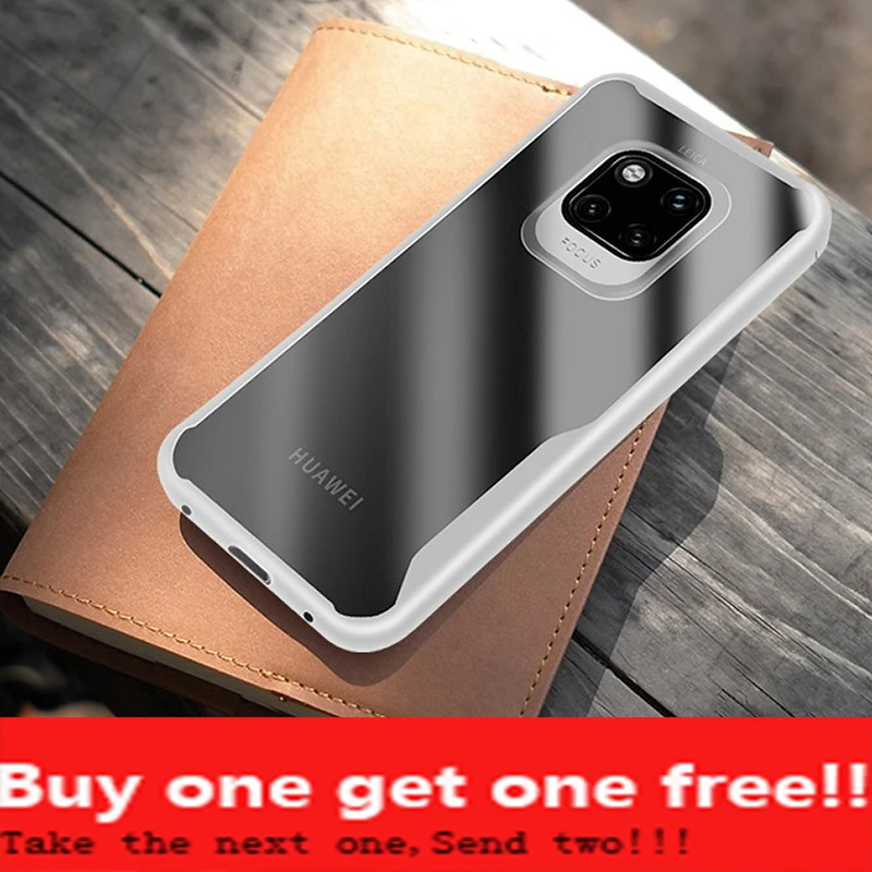 Luxury Shockproof Bumper For HUAWEI mate 20pro cases transparent Business for mate20 p30pro Clear protection Back Cover |