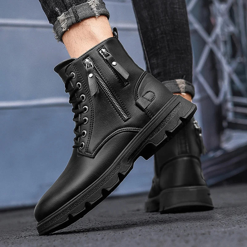 

2021high quality autumn/winter new high top shoes punk rivet Martin shoes men and women sportswear shoes people B23 skateboard