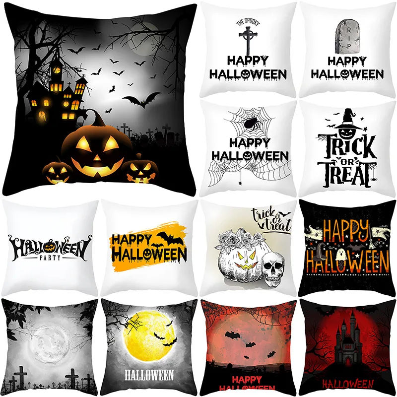 

Liviorap 45x45cm Pumpkin Bat Cushion Cover Halloween Decoration Supplies Scary Horror Party Pumpkin Witch Ghost Decorative