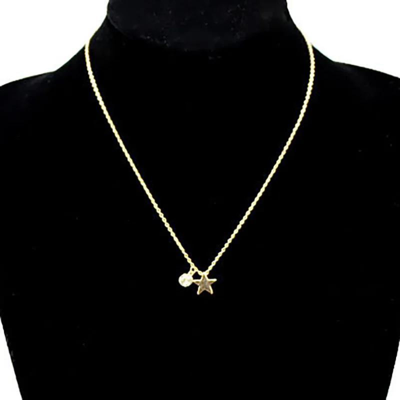 Креативное новое Изысканное длинное ожерелье со звездой и кристаллами подвеска