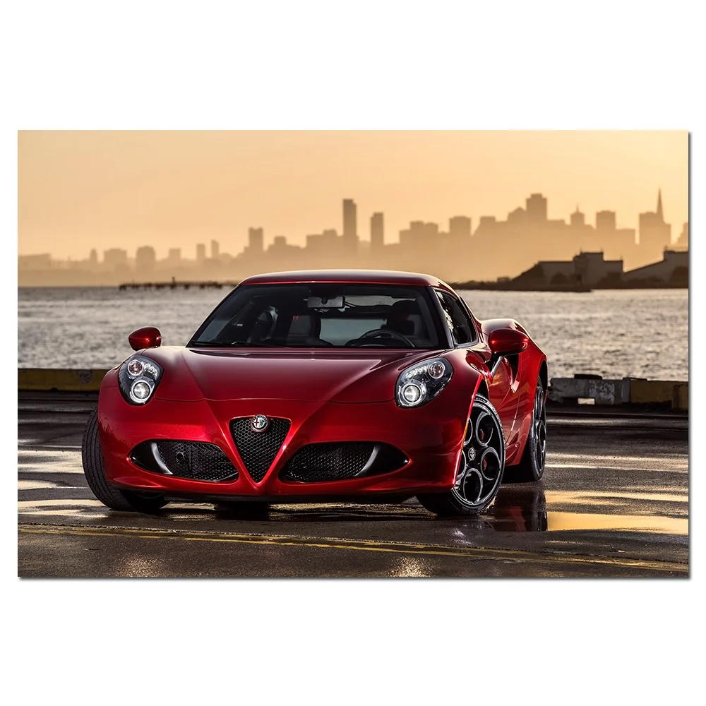 Alfa Romeo 4C суперкар изображение настенные художественные плакаты и принты