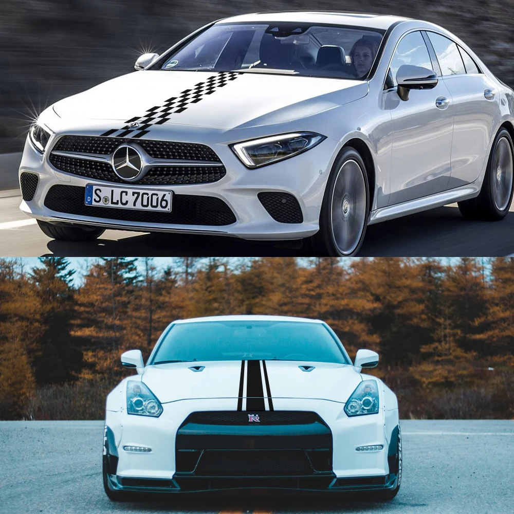 Накладка на капот автомобиля Стикеры длинная полоса Авто Виниловая пленка