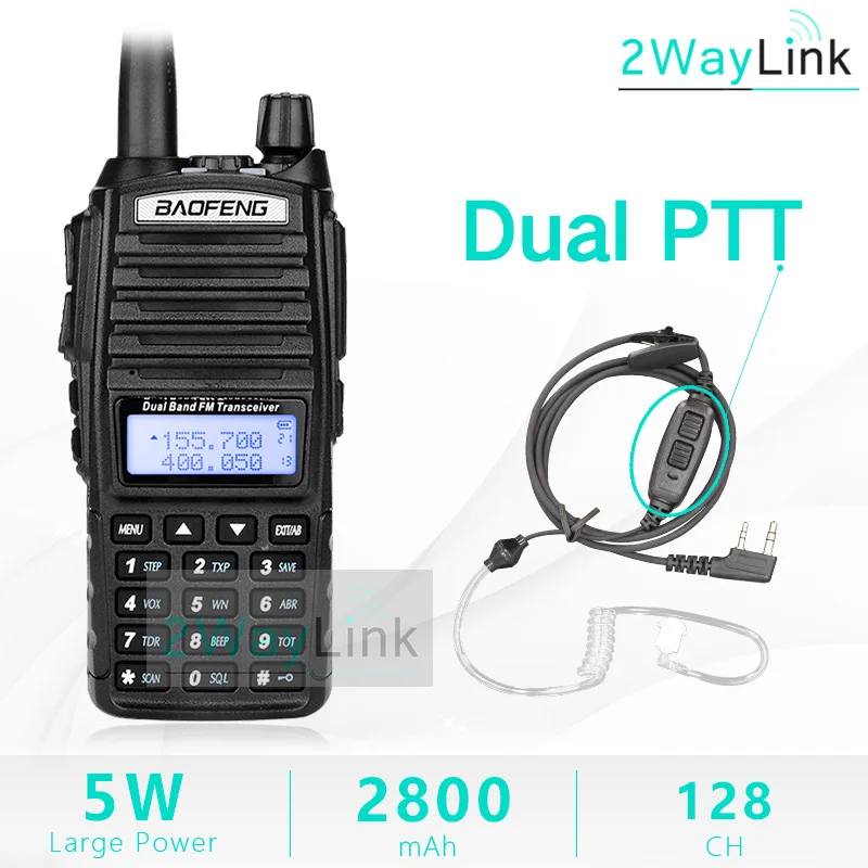Add Acoustic HD BaoFeng UV-82 рация 5 Вт 128Ch двухдиапазонный УКВ 136-174 МГц 400-520 МГц Портативный Baofeng UV82 Ham Радио Baofeng 82 - Цвет: Add Acoustic HD