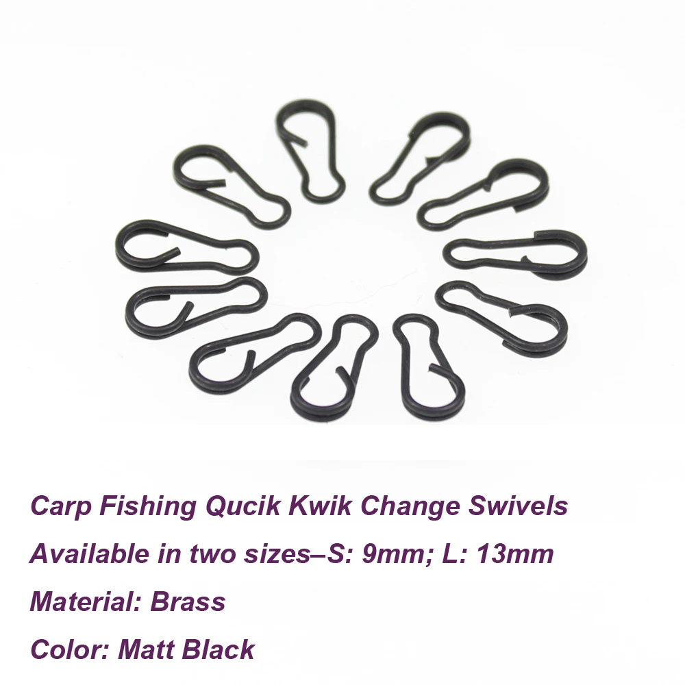30 шт. карп рыболовные принадлежности быстрый изменение зажим Матовый Черный