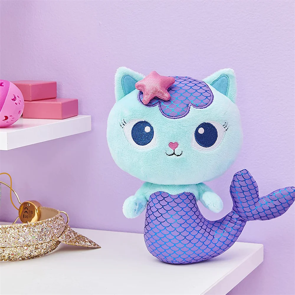 Casa de mu&ntilde;ecas de peluche de Gabby para ni&ntilde;os, juguete de Mercat, sirena, Pandy Paw, Cakey, gatito, Hada, gato, peluche, regalo, 2 unids/lote-2
