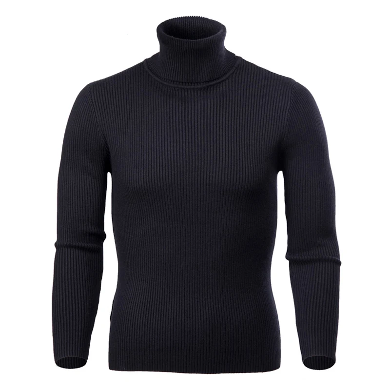 Зимний толстый теплый кашемировый мужской свитер с высоким воротом мужские