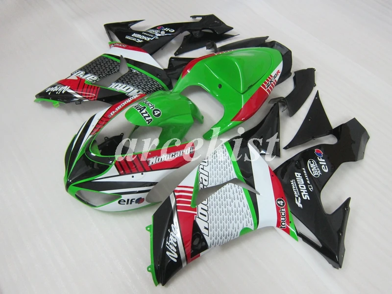 4 бесплатных подарка ABS полный обтекатель комплект подходит для Kawasaki Ninja ZX-10R ZX10R 2006 2007 06 07 обтекатели на заказ Красный Зеленый Белый