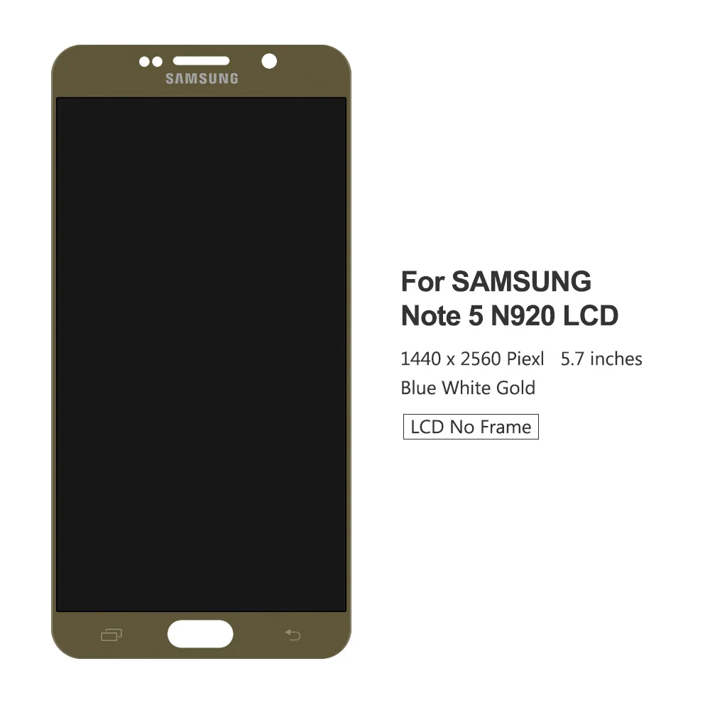 100% тест для Samsung Galaxy Note 5 N920A N9200 дигитайзер сенсорного ЖК экрана Vergadering gratis verzending