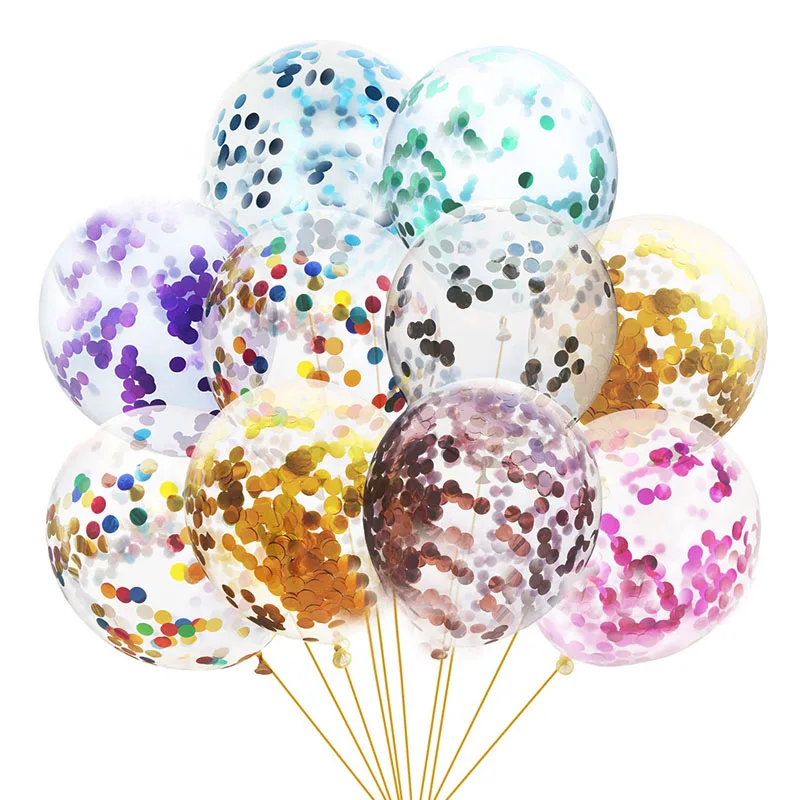 

2021 Transparent Balloon Rose Gold Confetti Sequins Latex Balloons Banquet Decoration Birthday Party Wedding Festival Decor
