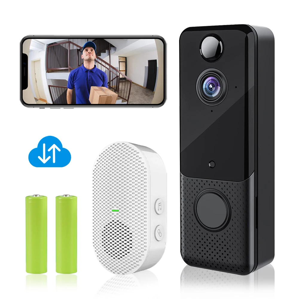 Smart Home Wireless Video Doorbell, Wireless Street Telephone, Ring Doorbell with Chime, Interphone Video Doorbells