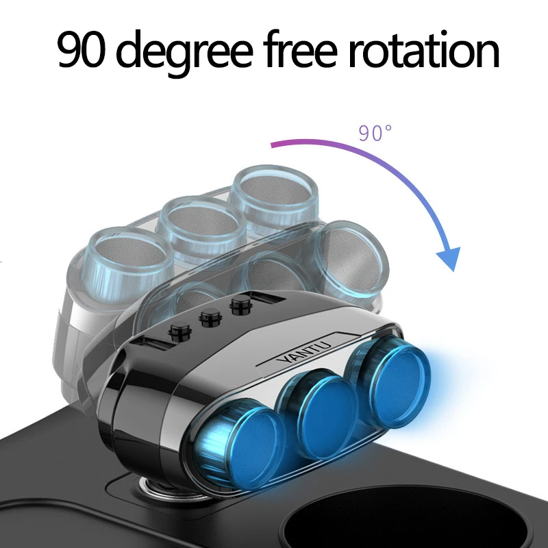 QC3.0 быстрая зарядка мобильный телефон автомобиля Зарядное устройство 3 Порты
