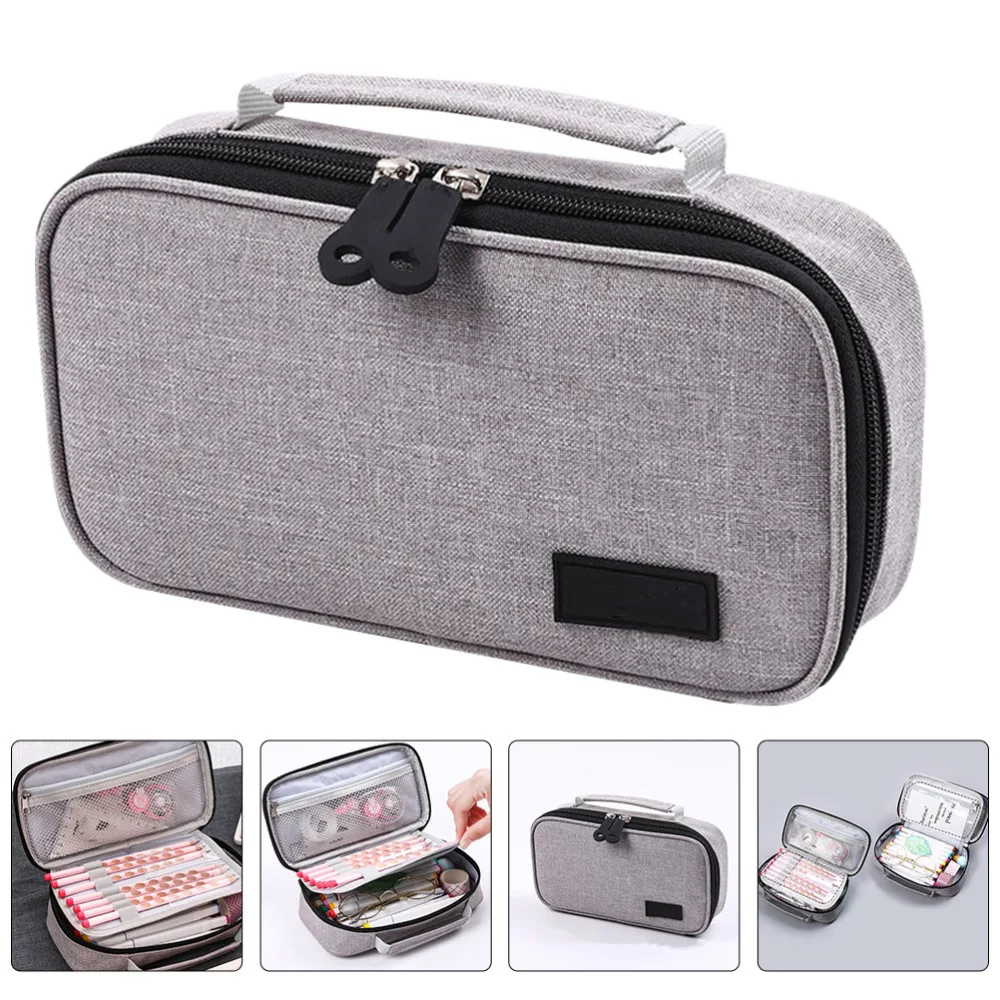 

Portable Canvas Pen Bag Simple Stationery Bag Portable Pen Pouch for Student