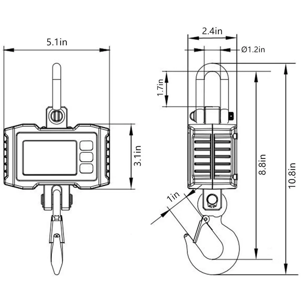1000 кг/2000LBS крановые весы Портативный ЖК-дисплей цифровой Промышленные подвесные