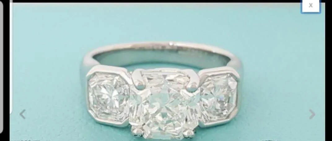 

Customized items Classic 3.75*1+2CT*2 carat Moissanit ring jewelry Wedding ring Engagement 585 ring