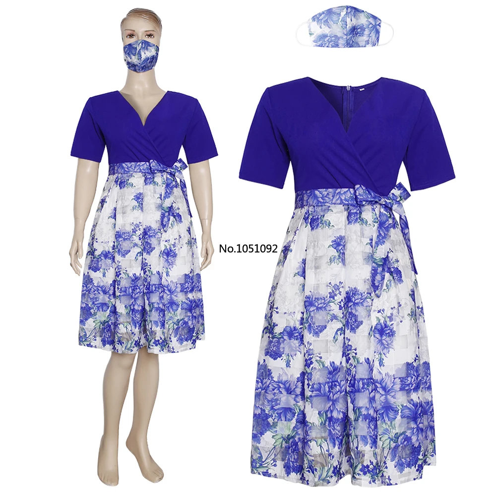 2020 летнее плиссированное платье африканского размера плюс женское с цветочным